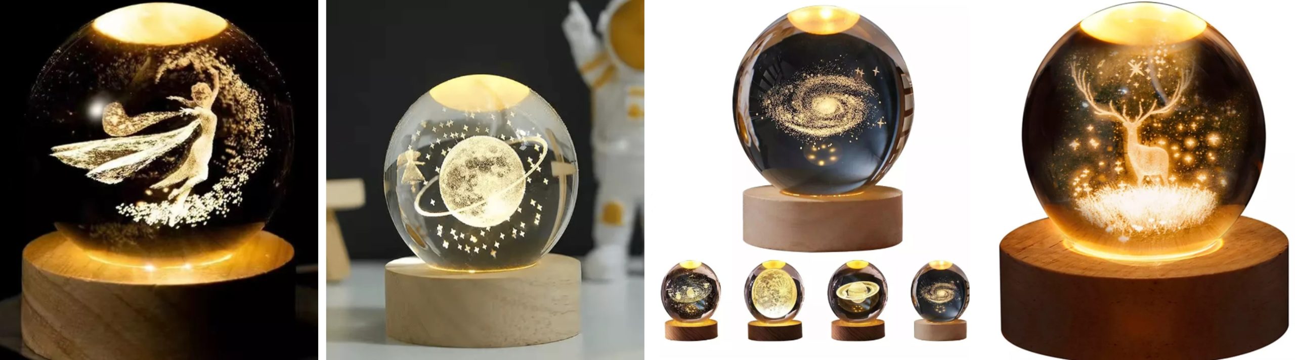 Esfera Cristal 3d Lampara Sistema Solar