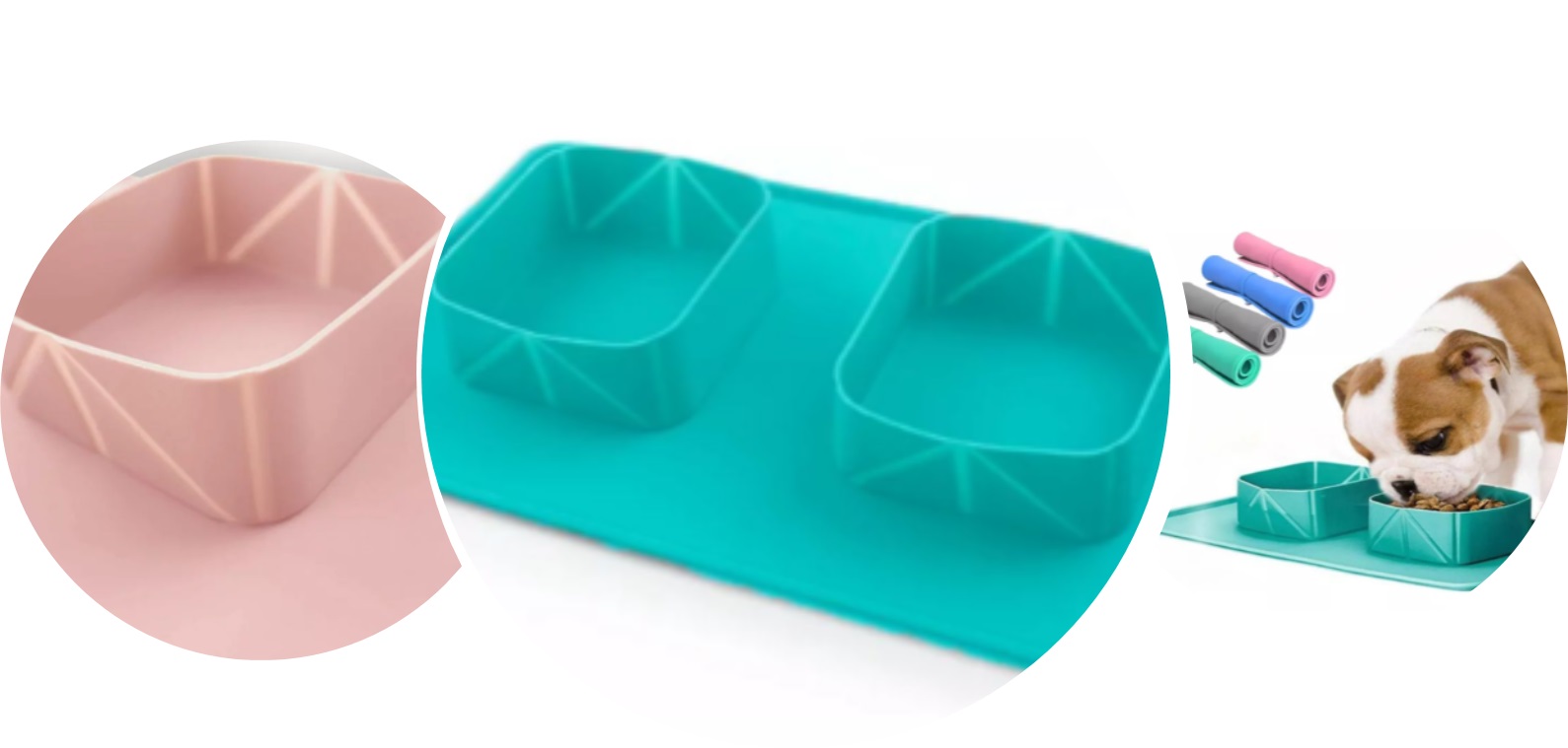 Bebedero Comedor Para Mascotas Plegables
