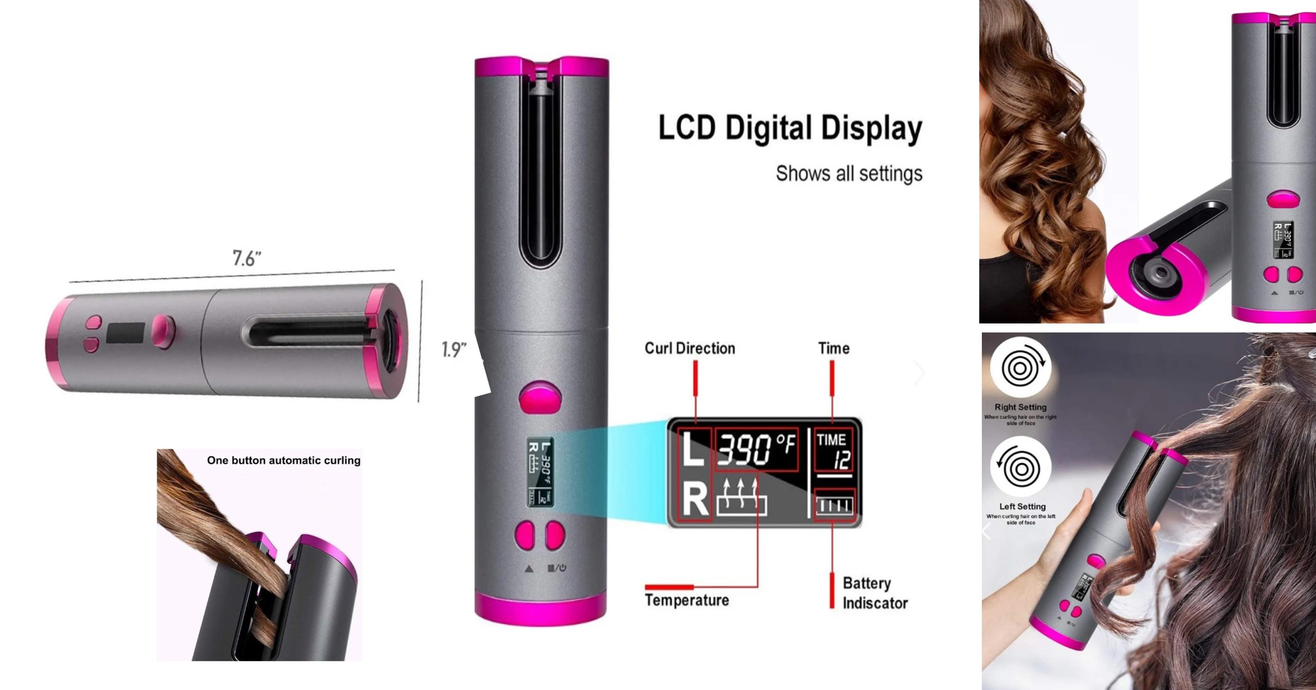 Rizadora Automática Portable Recargable