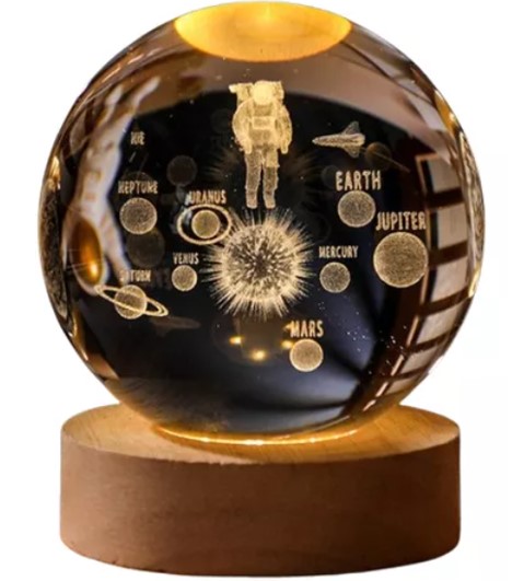 3d Lampara De Noche Led Galaxia Bola Cri